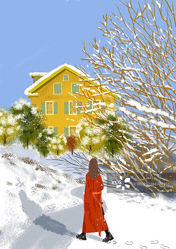 我和初雪一起来看你图片素材