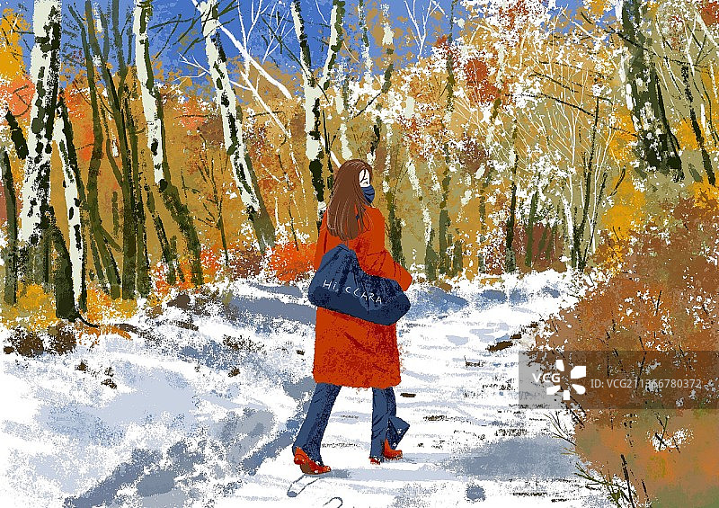 我和初雪一起来看你图片素材