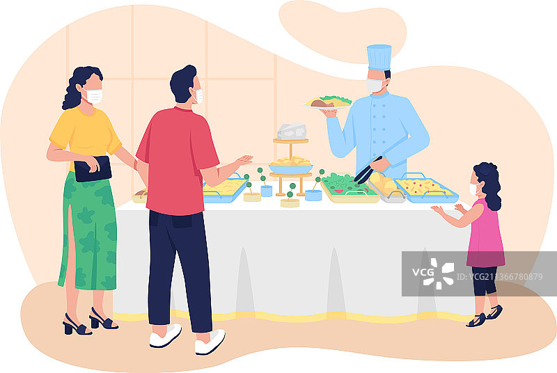 自助餐厅2D网页banner海报图片素材