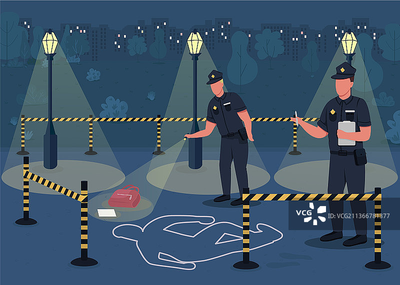 犯罪调查扁平化设计图片素材