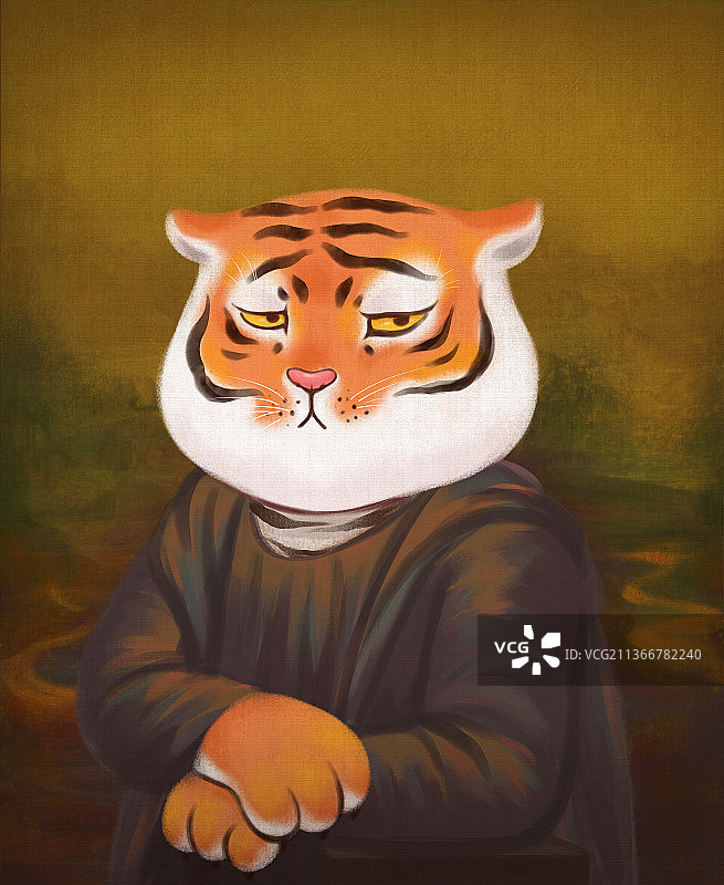 萌虎丽莎图片素材