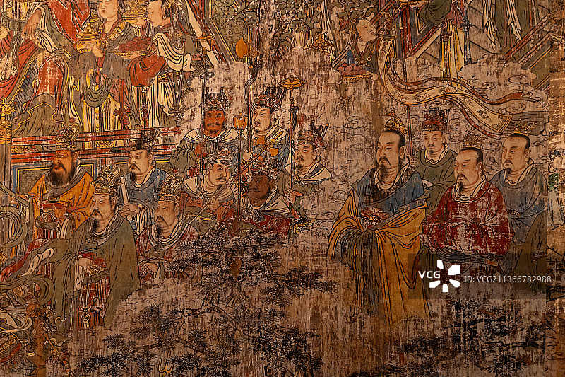 亚洲中国山西运城稷王庙农耕壁画图片素材