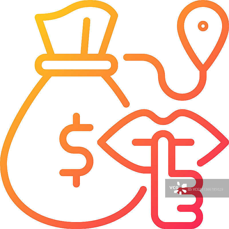 大量现金走私渐变线性图标图片素材