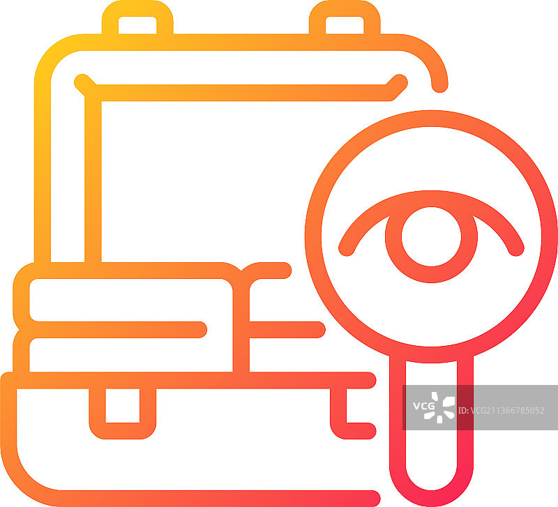 行李检查渐变线性图标图片素材