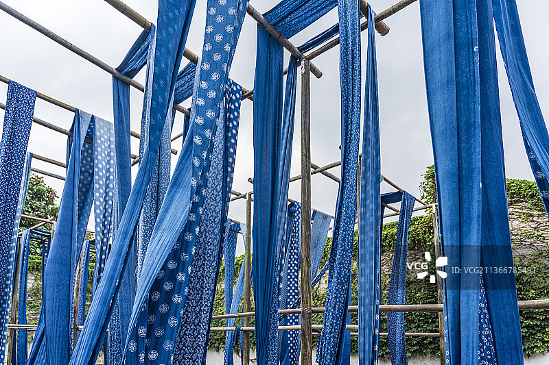 浙江嘉兴乌镇东栅宏源泰染坊景点图片素材