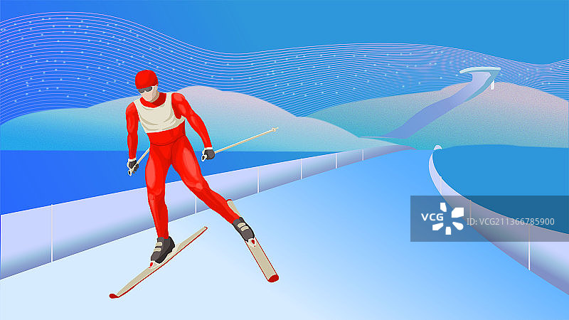 滑雪运动项目越野滑雪图片素材