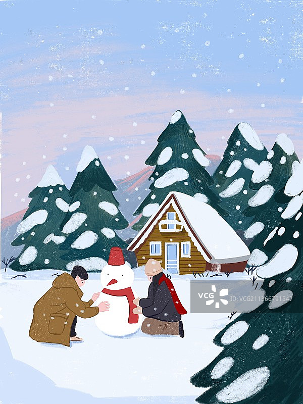 堆雪人图片素材