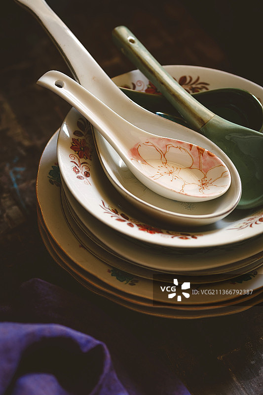 老式餐具图片素材