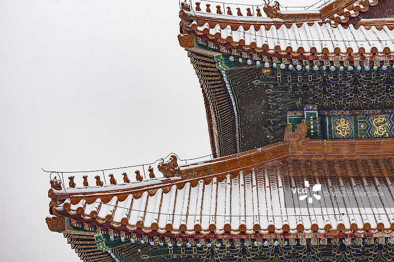 雪中故宫图片素材
