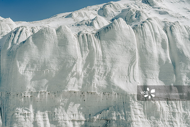新疆帕米尔高原慕士塔格峰4号冰川局部特写图片素材