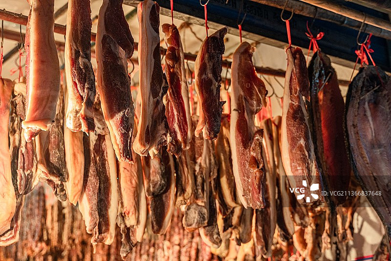 新春佳节春节的腊肉图片素材