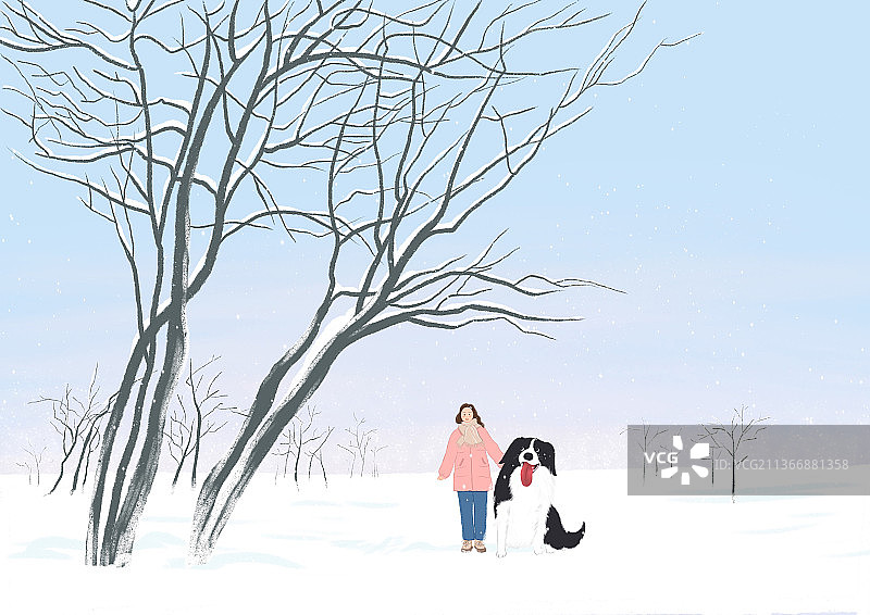 雪地里玩耍图片素材