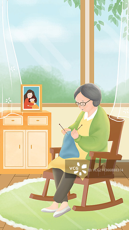 母亲节插画手机海报图片素材