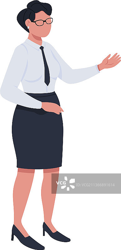 半扁平风格的女公务员图片素材