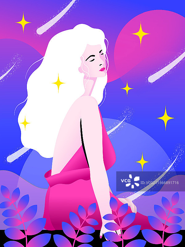 时尚女性侧身图片素材