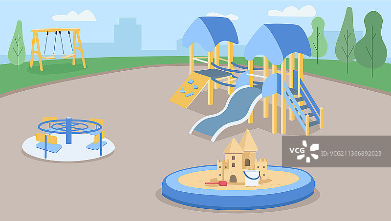 扁平风格的空操场图片素材