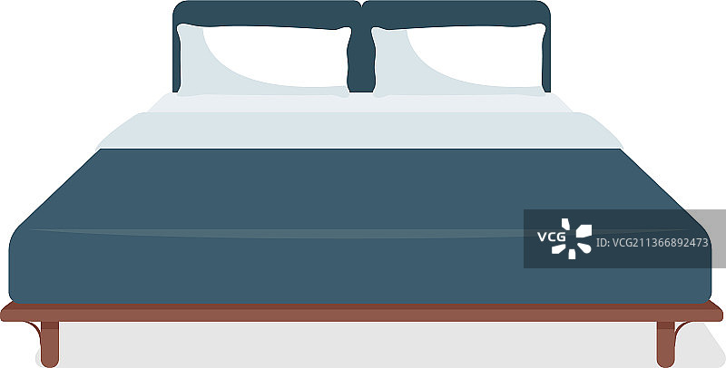 双人床半扁平颜色对象图片素材