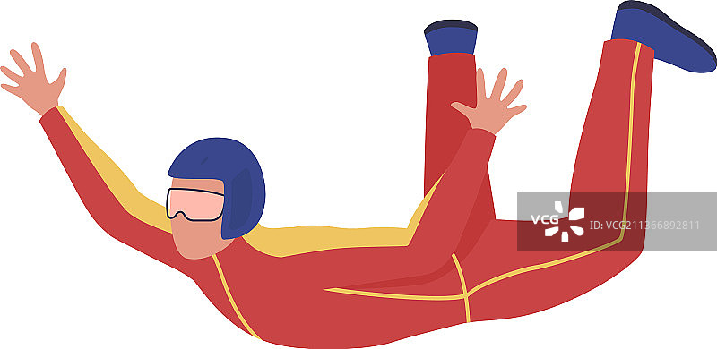 宇航员接受风洞训练（半扁平风格）图片素材