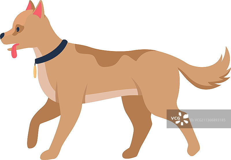 半扁平风格的猎犬角色图片素材