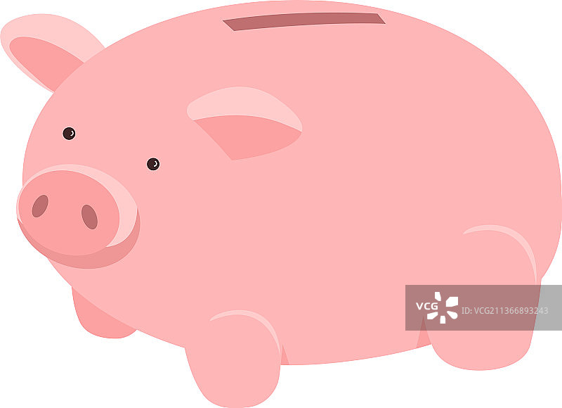 半扁平彩色储蓄罐小猪图片素材