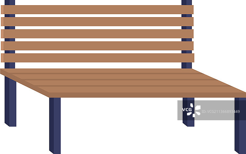 公共场所半扁平化彩色长椅图片素材