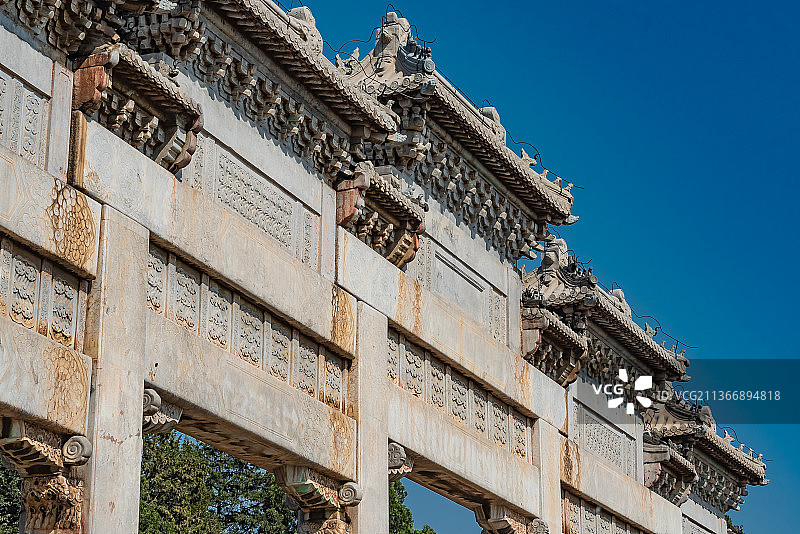 北京明十三陵长陵石牌坊图片素材