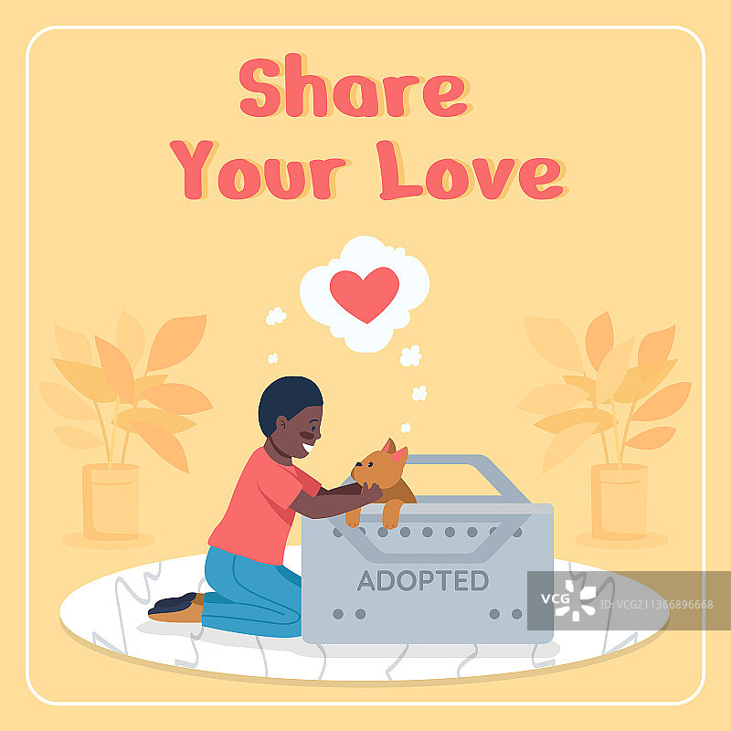 领养狗社交媒体帖子模型图片素材