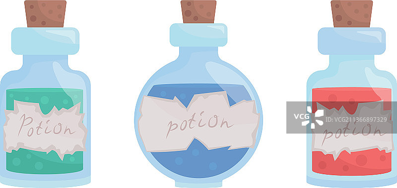 药剂瓶半扁平颜色物品合集图片素材