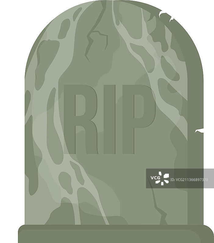 半扁平颜色的撕裂墓碑图片素材