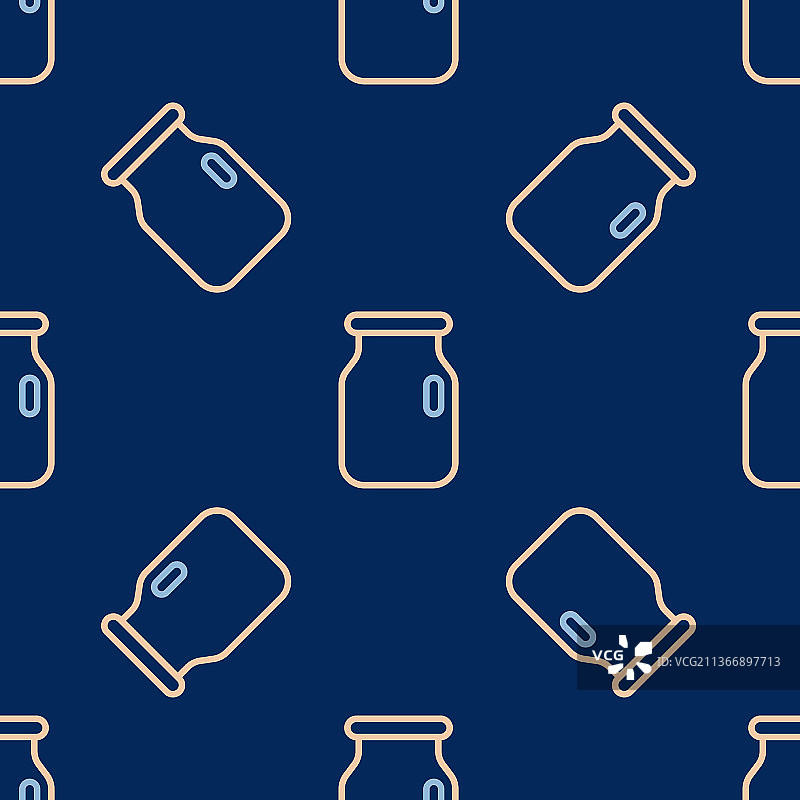 带螺旋盖的玻璃罐线条图标图片素材