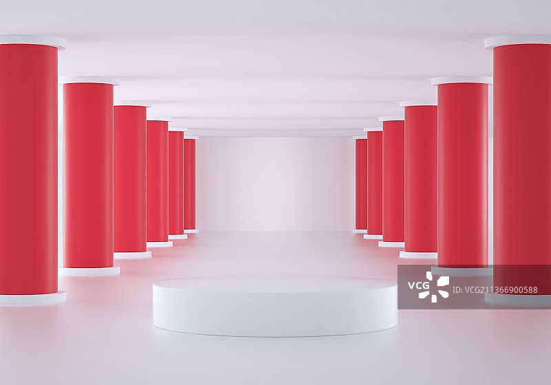 空间建筑走廊柱子背景图片素材