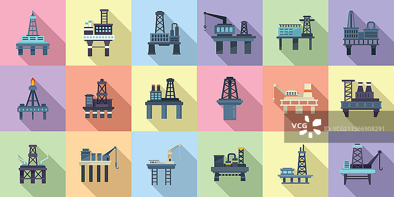 海上钻井平台图标图片素材