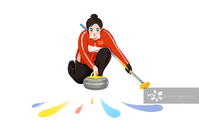 滑雪运动项目冰壶图片素材