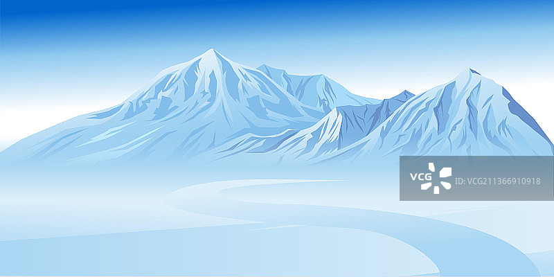 冰山雪地插画图片素材