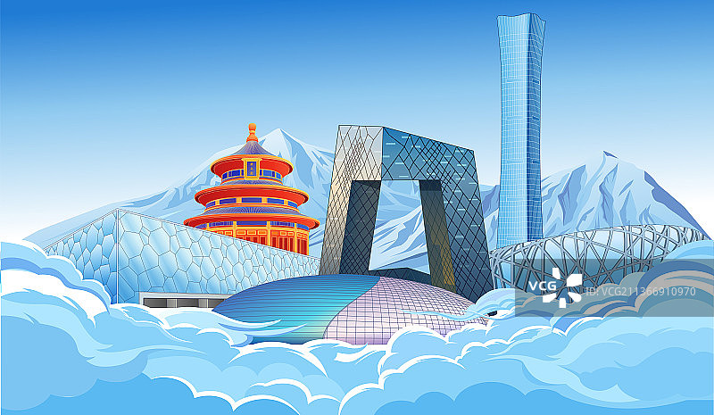 北京建筑矢量插画图片素材