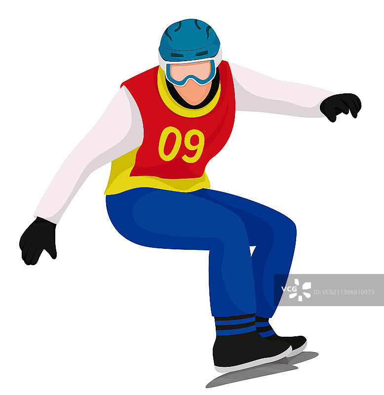 北京滑雪运动运动员矢量插画图片素材