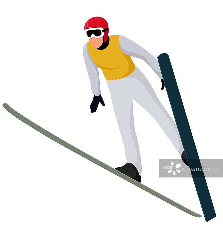 北京滑雪运动运动员矢量插画图片素材