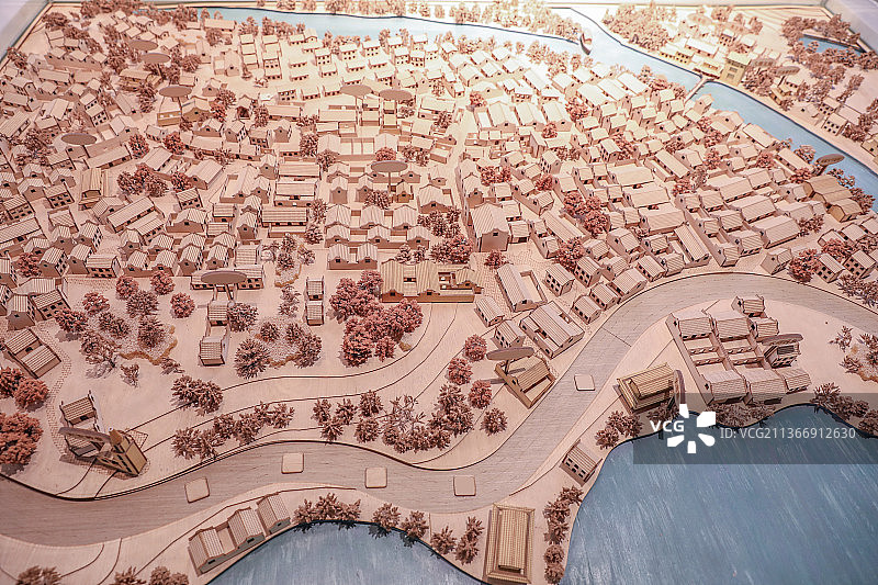 城市文物保护区历史文化街区沙盘模型图片素材