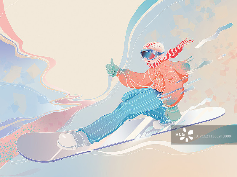 滑雪运动滑雪运动扁平风插画图片素材