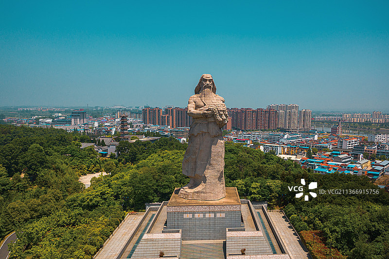 航拍随州炎帝神农故里风光图片素材