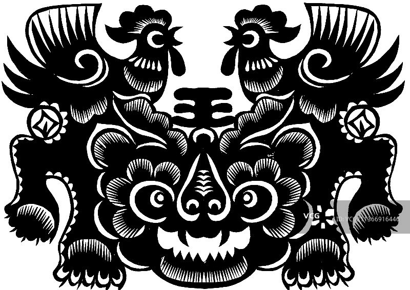 剪纸虎图片素材