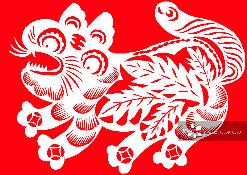 剪纸虎图片素材