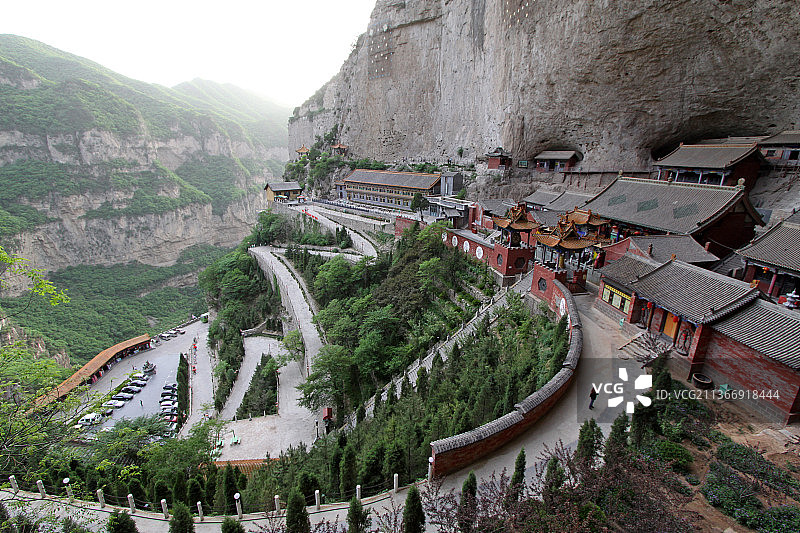 山西省晋中市介休绵山云峰寺风光图片素材