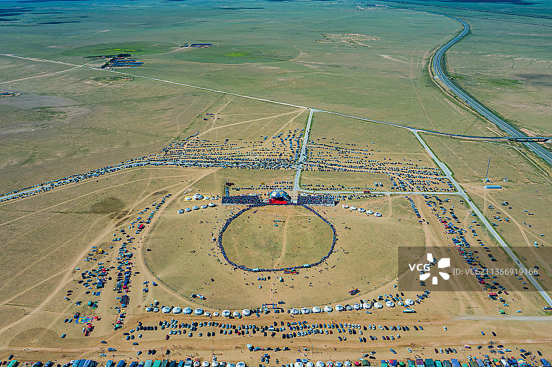 航拍锡林郭勒草原那达慕大会现场图片素材
