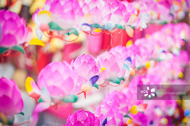 南京夫子庙的元宵节荷花灯图片素材