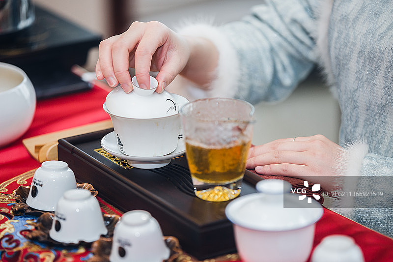 茶艺表演特写图片素材