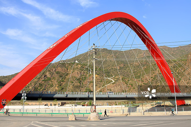 河北张家口清水湖通泰桥风光图片素材