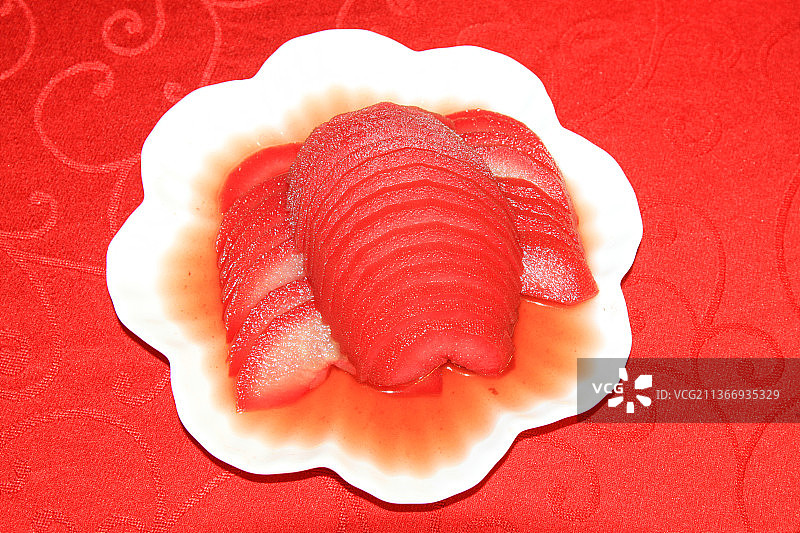 中国传统菜肴——红酒雪梨图片素材