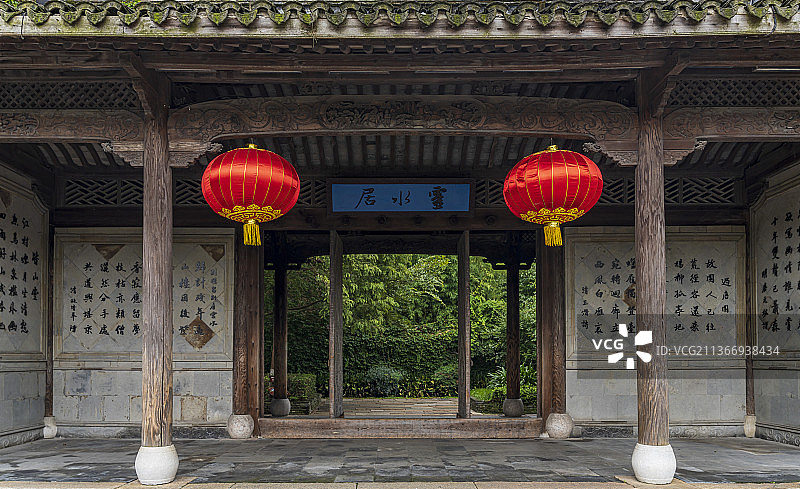 浙江嘉兴乌镇西栅灵水居图片素材