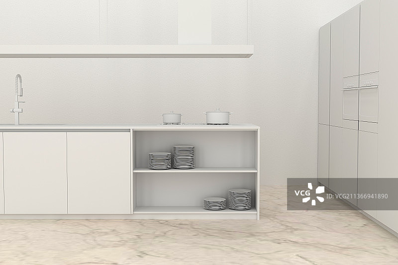 3D现代厨房图片素材